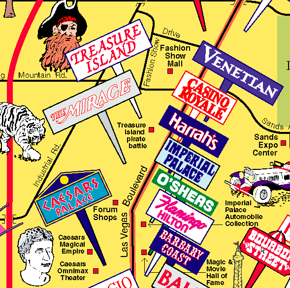 My 1991 Las Vegas Cartoon Advertising Map : r/vegas