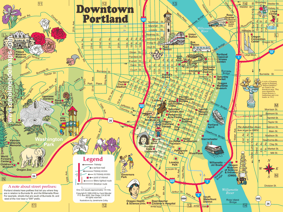 medium-sized map of downtown Portland