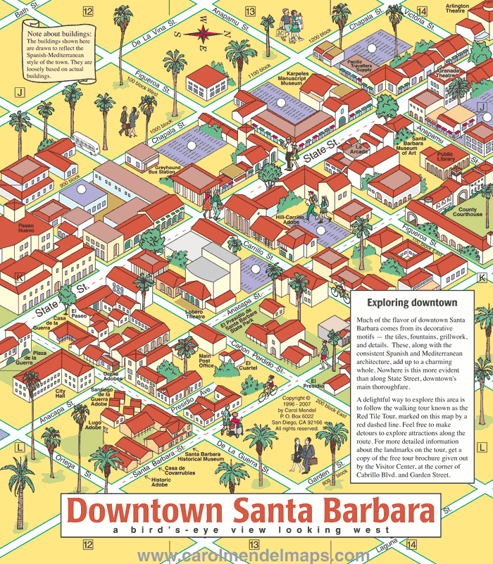 downtown Santa Barbara map enlarged