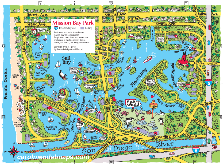 map of Mission Bay Park, San Diego