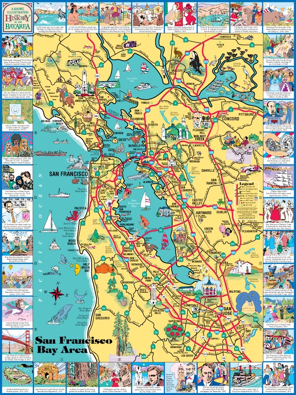 illustrated maps of the San Francisco Bay Area map