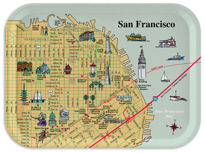Downtown San Francisco map tray