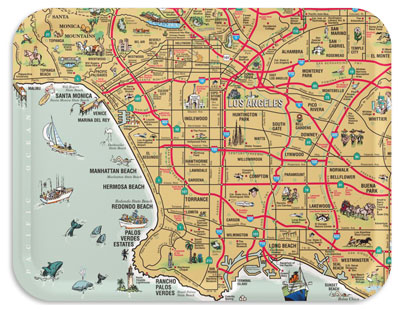 Los Angeles map tray