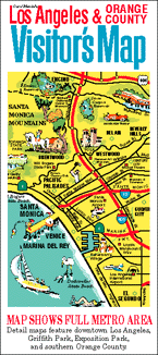 front cover of the Los Angeles and Orange County Visitor's Map