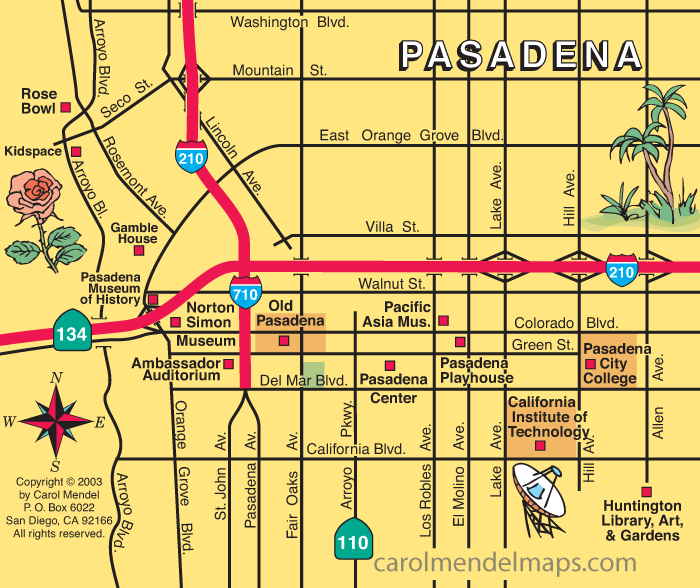 map of Downtown Pasadena