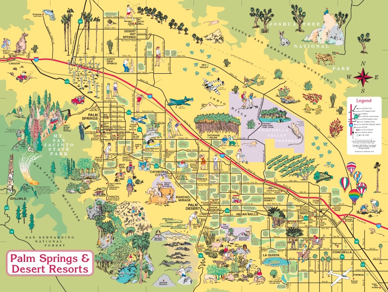 Palm Springs & Desert Resorts illustrated map