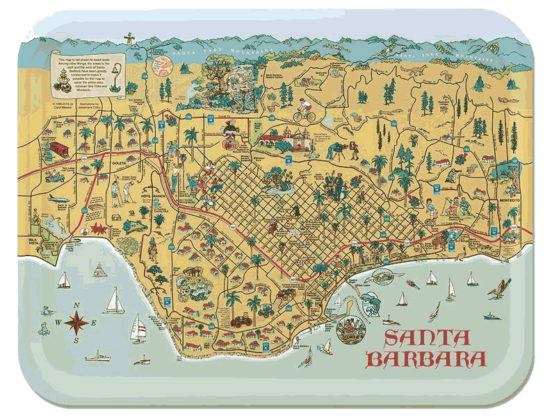 Santa Barbara area map tray