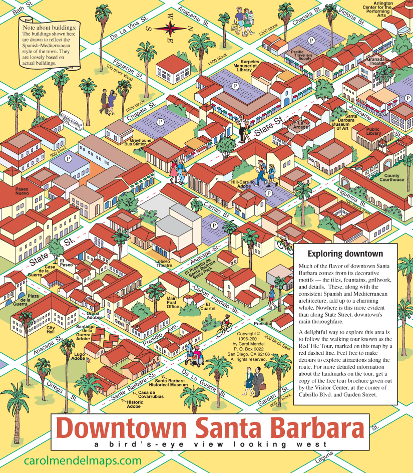 downtown Santa Barbara map