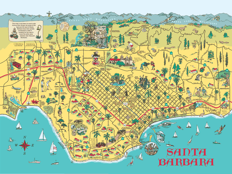 Santa Barbara metro area map poster