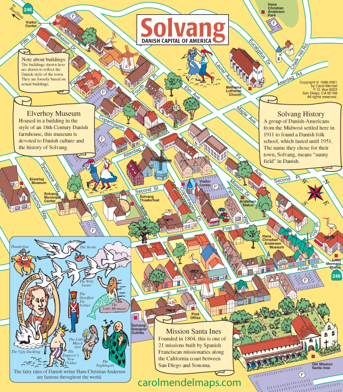 map of downtown Solvang