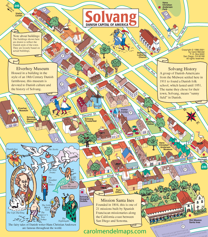 downtown Solvang map