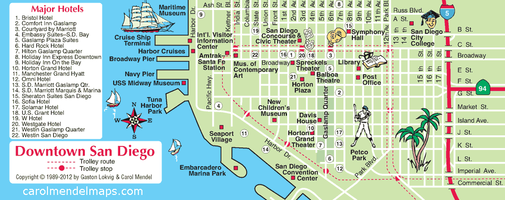 Map of downtown Salt Lake City, with pictorial illustrations