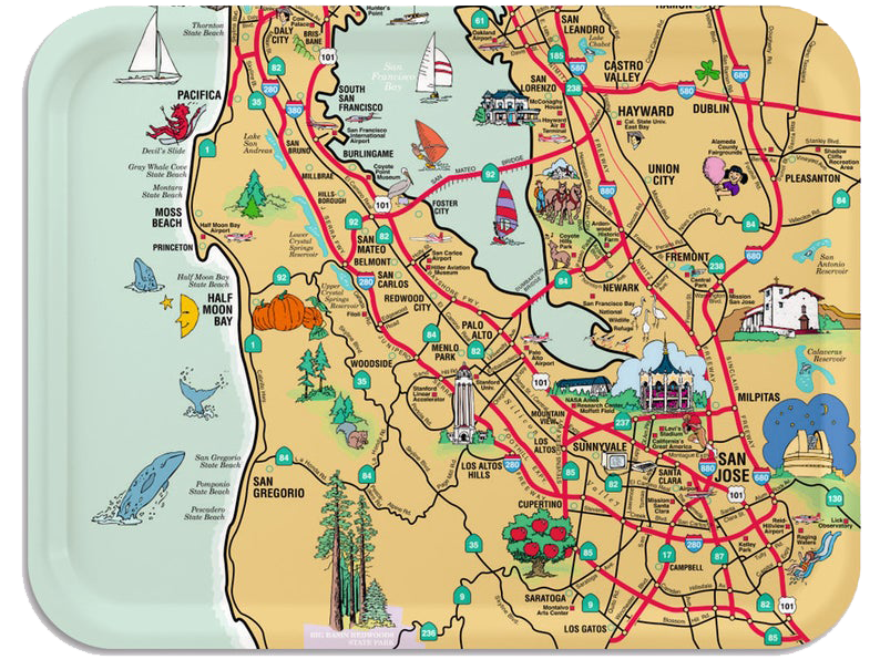 Silicon Valley area map tray