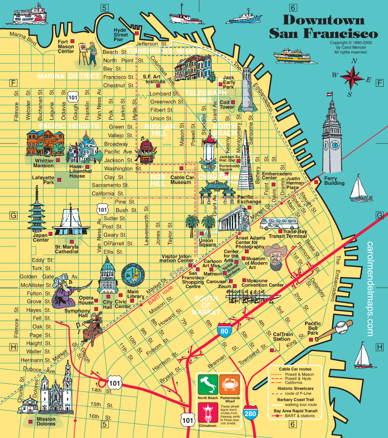 illustrated maps of the San Francisco Bay Area