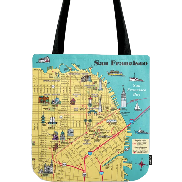 San Francisco map tote bag
