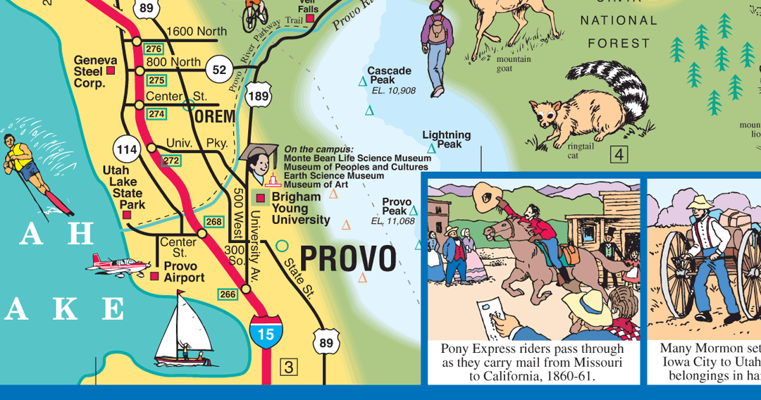 enlarged section of the Salt Lake City metropolitan area map