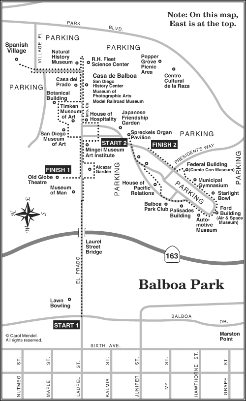 Balboa Park walking tour map