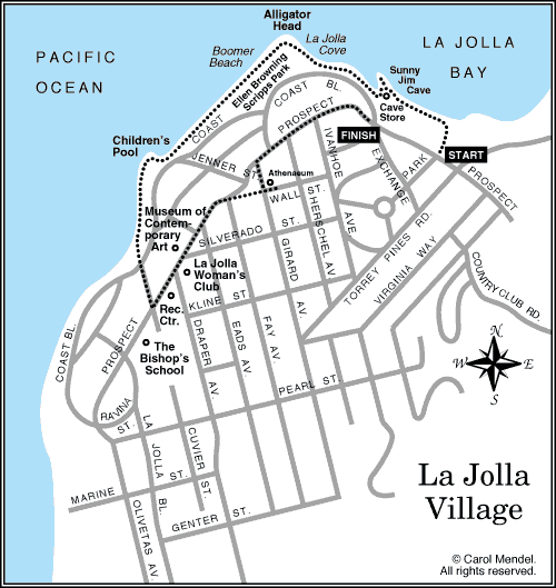 La Jolla walking tour map
